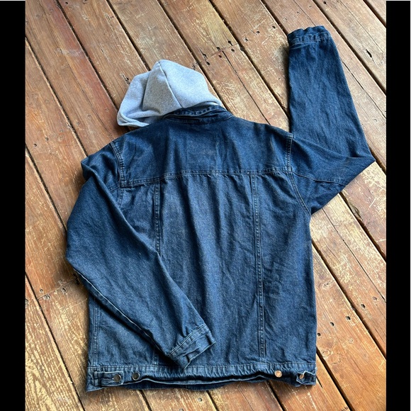 MOTO GEAR Denim Jacket with Fleece Hood. Men’s XL. GUC. - Picture 7 of 12